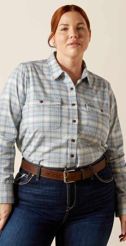 Rebar Flannel DuraStretch Work Shirt Front Plus